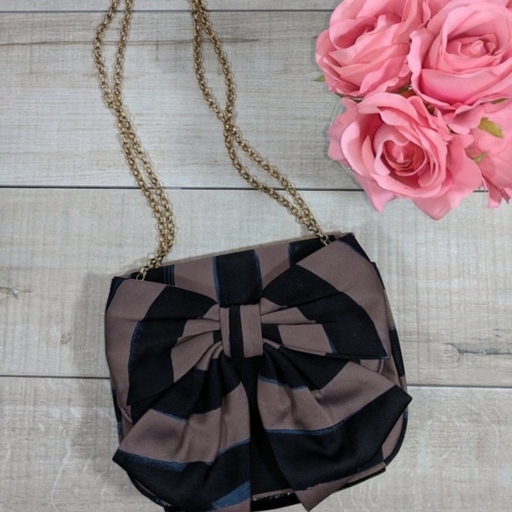 Vintage Lulu Guinness Small Bow Annabelle Chain Satchel Purse